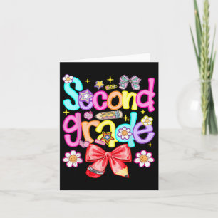 Preppy Second Grade Back To School 2nd Grade Girl Card