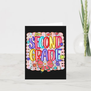 Preppy Second Grade Back To School 2nd Grade Girl Card