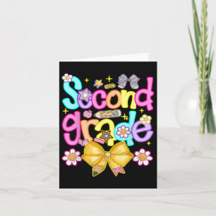 Preppy Second Grade Back To School 2nd Grade Girl Card