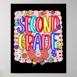Preppy Second Grade Back To School 2nd Grade Girl  Poster