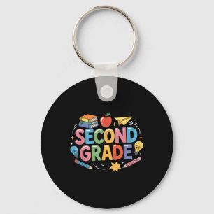 Preppy Second Grade Back To School 2nd Grade Teach Key Ring