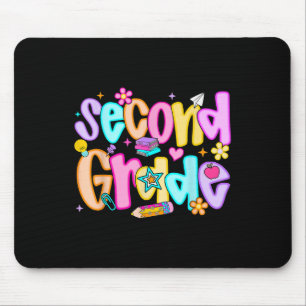 Preppy Second Grade Back To School 2nd Grade Teach Mouse Pad
