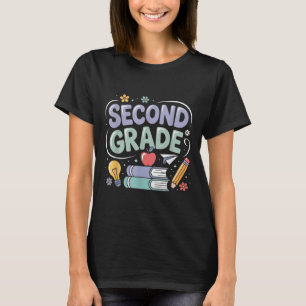 Preppy Second Grade Back To School 2nd Grade Teach T-Shirt
