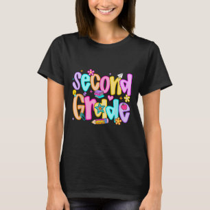 Preppy Second Grade Back To School 2nd Grade Teach T-Shirt