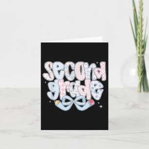Preppy Second Grade Back To School Coquette 2nd Gr Card