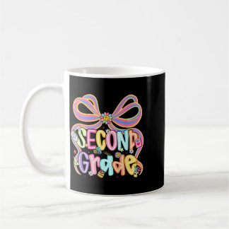 Preppy Second Grade Back To School Coquette Bow Coffee Mug