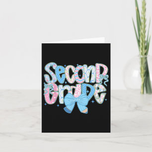 Preppy Second Grade Back To School Floral Teachers Card