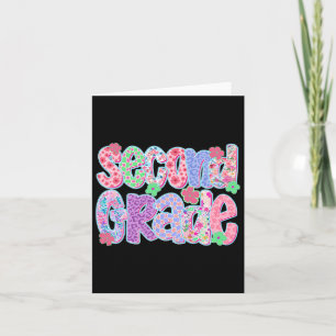Preppy Second Grade Back To School Teachers Girls Card