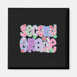 Preppy Second Grade Back To School Teachers Girls  Magnet