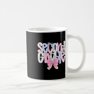 Preppy Second Grade Teacher Blue Floral Coquette P Coffee Mug