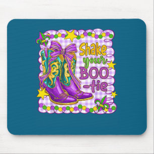 Preppy Shake Your Bootie Mardi Gras Coquette Bow B Mouse Pad