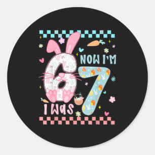 Preppy Six Seven 67 Easter Bunny Funny 6 7 Birthda Classic Round Sticker