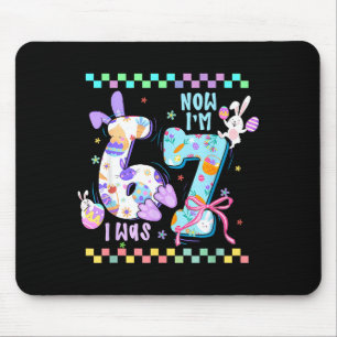 Preppy six seven 67 easter bunny funny 6 7 birthda mouse pad