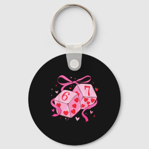 Preppy Six Seven Valentine 6 7 Meme Funny Coquette Key Ring