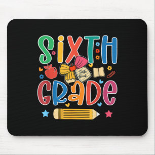 Preppy Sixth Grade Back To School 6th Grade Teache Mouse Pad