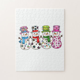 Preppy Snowman Christmas Jigsaw Puzzle