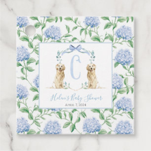 Preppy Southern Blue Boy Dog Baby Shower Favour Tags