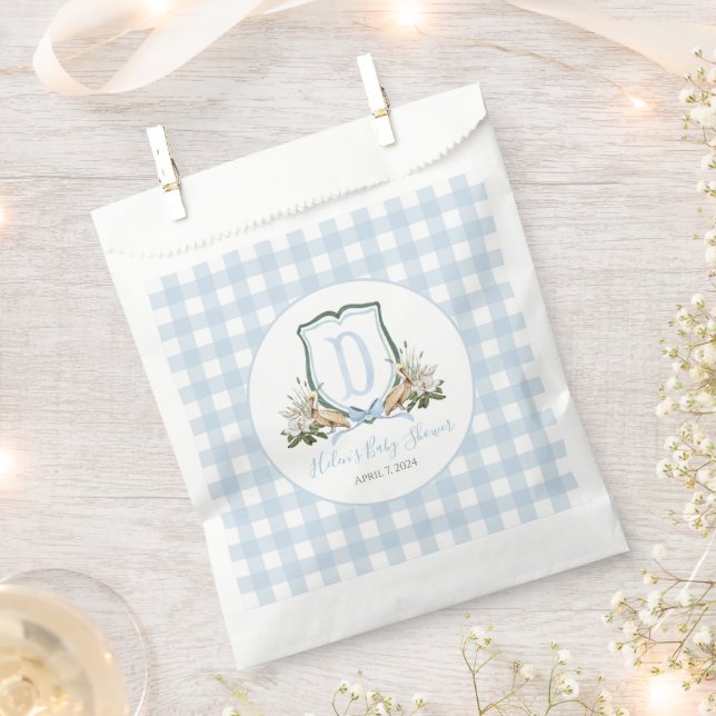 Preppy Southern Blue Boy Pelican Baby Shower Favour Bags (Clipped)
