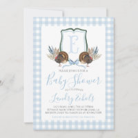 Preppy Southern Blue Boy Turkey Hunter Baby Shower