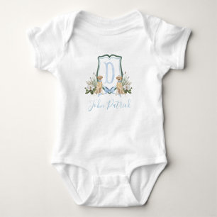 Preppy Southern Blue Dog Boy Baby Shower Baby Baby Bodysuit