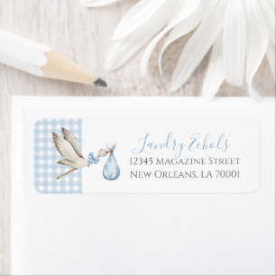 Preppy Southern Blue Stork Address Labels