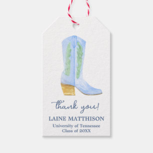 Preppy Southern Cowgirl Boot Graduation Gift Tags