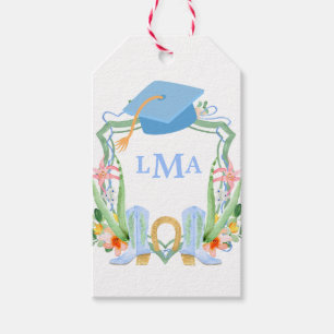 Preppy Southern Cowgirl Monogram Graduation Gift Tags