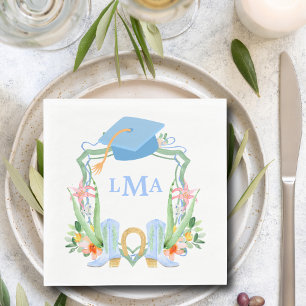 Preppy Southern Cowgirl Monogram Graduation Napkin
