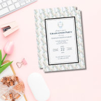Preppy Southern Gingham Monogram Graduation Party