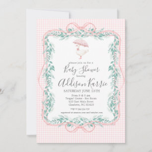 Preppy Southern goose baby shower invite