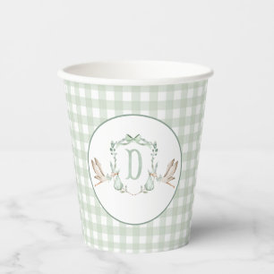 Preppy Southern Green Boy Stork Baby Shower Paper Cups