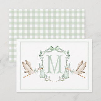 Preppy Southern Green Stork Thank You Card