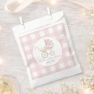 Preppy Southern Pink Girl Carriage Baby Shower Favour Bags