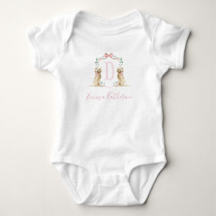Preppy Southern Pink Girl Dog Baby Shower Baby  Bodysuit