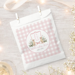 Preppy Southern Pink Girl Dog Baby Shower Favour Bags