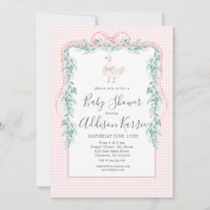 Preppy Southern silly goose baby shower invite