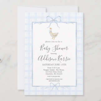 Preppy Southern silly goose boy baby shower invite