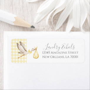 Preppy Southern Yellow Stork Address Labels