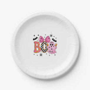 Preppy Spooky Halloween Boo Paper Plate