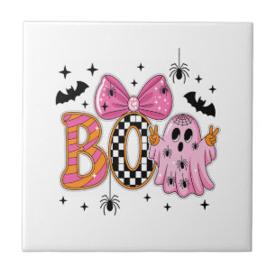 Preppy Spooky Halloween Boo Tile