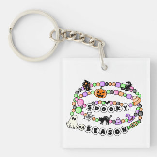 Preppy Spooky Season Halloween Friendship Bracelet Key Ring