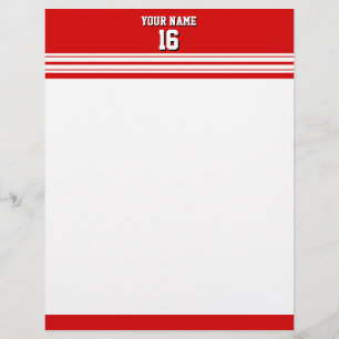 Preppy Sporty Red with White Stripes Team Jersey