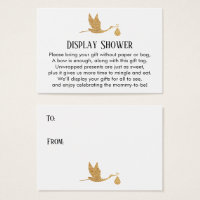 Preppy Stork Display Baby Shower Insert Gift Card
