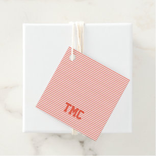 Preppy Stripe INITIALS Colourful Fun Summer Favour Tags