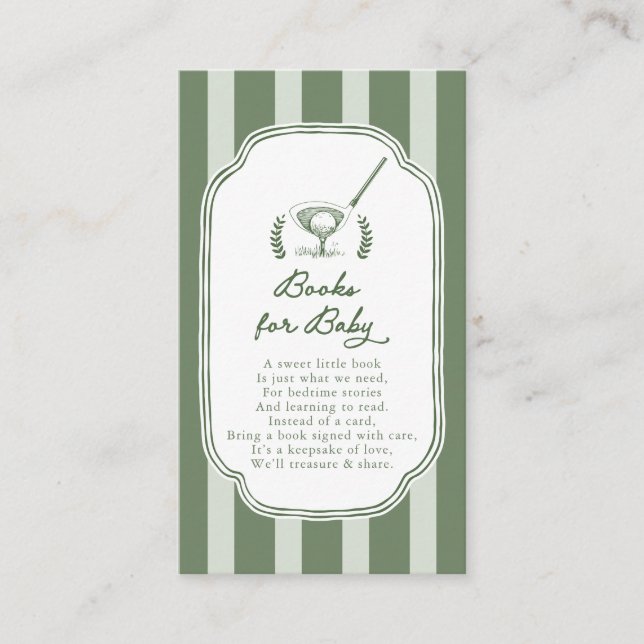 Preppy Stripe New to the Club Books for Baby Enclosure Card (Front)