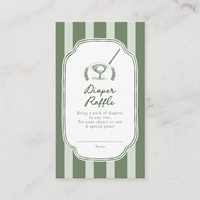 Preppy Stripe New to the Club Diaper Raffle Ticket Enclosure Card (Front)