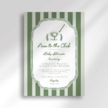 Preppy Stripe New to the Club Golf Baby Shower