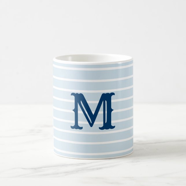 Preppy Striped Monogram Mug (Center)