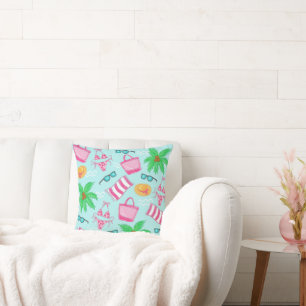 Preppy Summer Beach / Coastal  Cushion