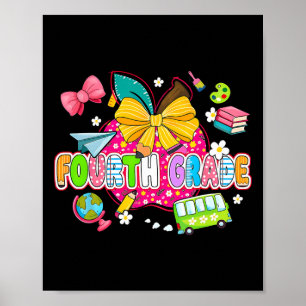 Preppy Supplies Fourth Grade Happy Last Day Of Sch Poster